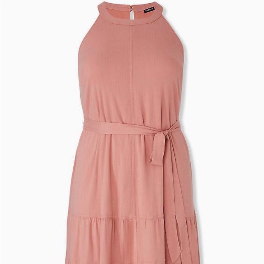 Torrid Blush Goddess Nat Woven Tiered Dress